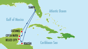 Itinerariu Croaziera Vestul Caraibelor - Norwegian Cruise Line - Norwegian Sun - 7 nopti