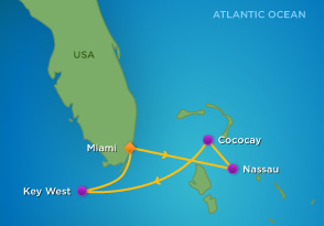 Itinerariu Croaziera Bahamas - Royal Caribbean - Majesty of the Seas - 4 nopti
