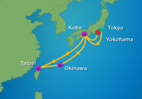 Itinerariu Croaziera Japonia si Taiwan - Royal Caribbean - Voyager of the Seas - 8 nopti