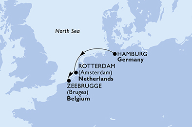 Itinerariu Croaziera Vestul Europei - MSC Cruises - MSC Euribia - 3 nopti