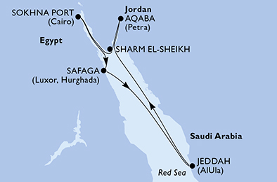 Itinerariu Croaziera Marea Rosie - MSC Cruises - MSC Orchestra - 7 nopti