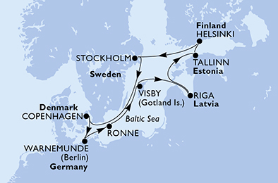 Itinerariu Croaziera Tarile Nordice - MSC Cruises - MSC Poesia - 10 nopti