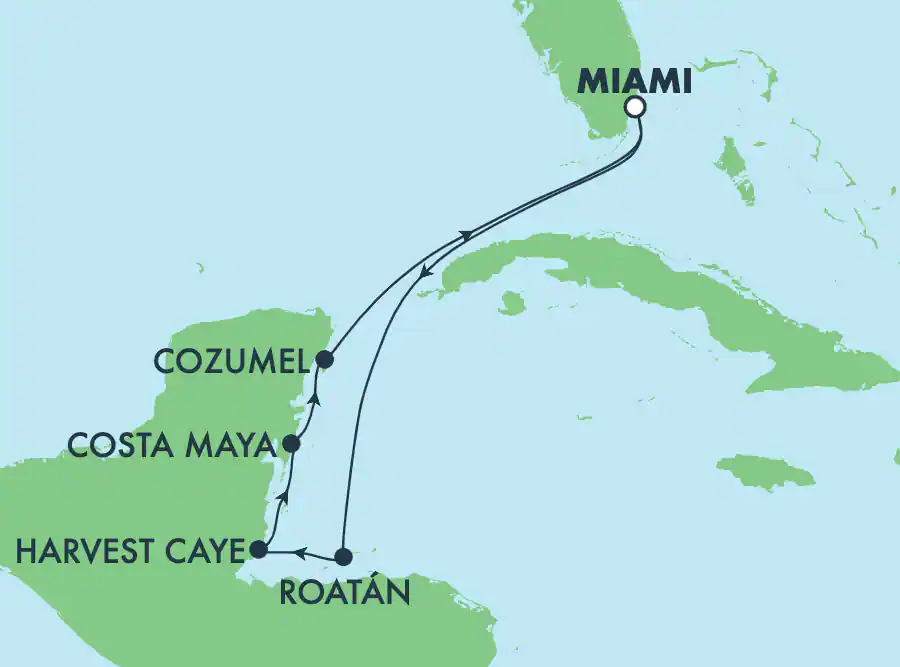 Itinerariu Croaziera Craciun & Revelion in Caraibe & Bahamas - Norwegian Cruise Line - Norwegian Bliss - 7 nopti