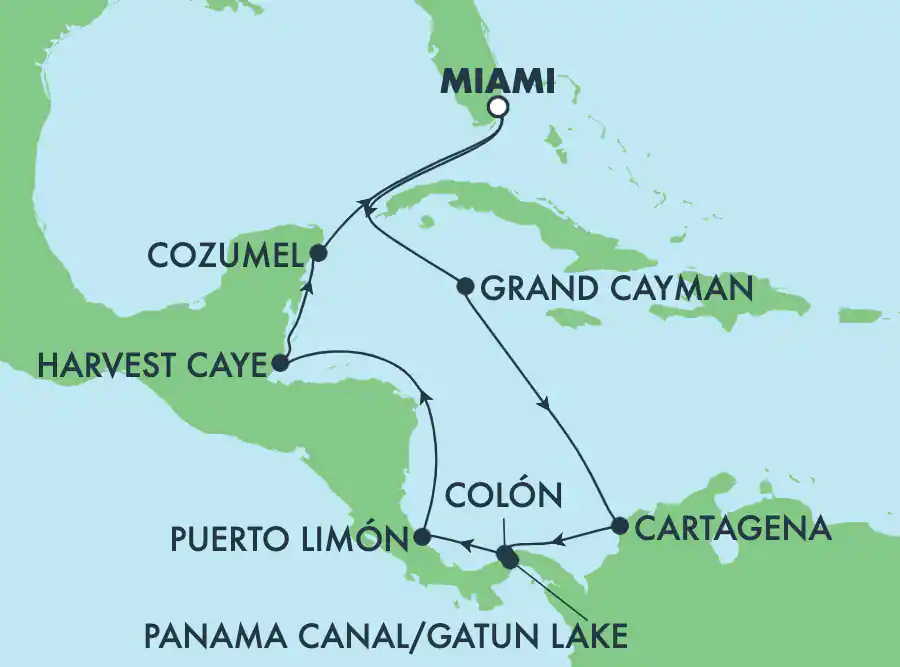 Itinerariu Croaziera Canalul Panama - Norwegian Cruise Line - Norwegian Gem - 11 nopti