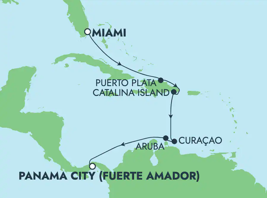 Itinerariu Croaziera Canalul Panama - Norwegian Cruise Line - Norwegian Gem - 9 nopti