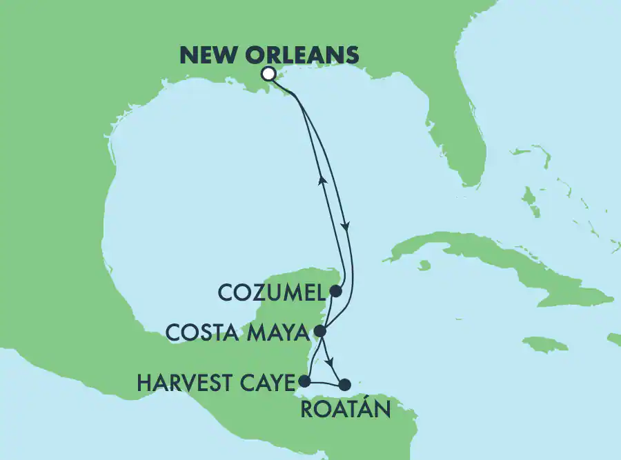Itinerariu Croaziera Craciun & Revelion in Caraibe & Bahamas - Norwegian Cruise Line - Norwegian Getaway - 7 nopti