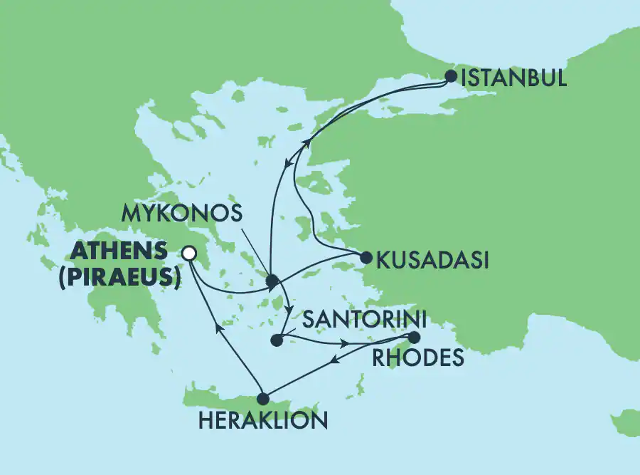 Itinerariu Croaziera Insulele Grecesti - Norwegian Cruise Line - Norwegian Getaway - 7 nopti