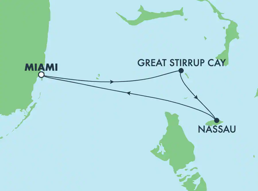 Itinerariu Croaziera Bahamas - Norwegian Cruise Line - Norwegian Pearl - 3 nopti
