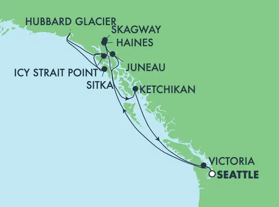 Itinerariu Croaziera Alaska - Norwegian Cruise Line - Norwegian Sun - 10 nopti