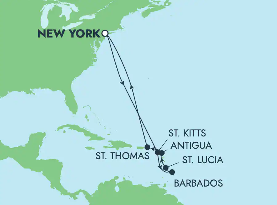 Itinerariu Croaziera Craciun & Revelion in Caraibe & Bahamas - Norwegian Cruise Line - Norwegian Breakaway - 12 nopti