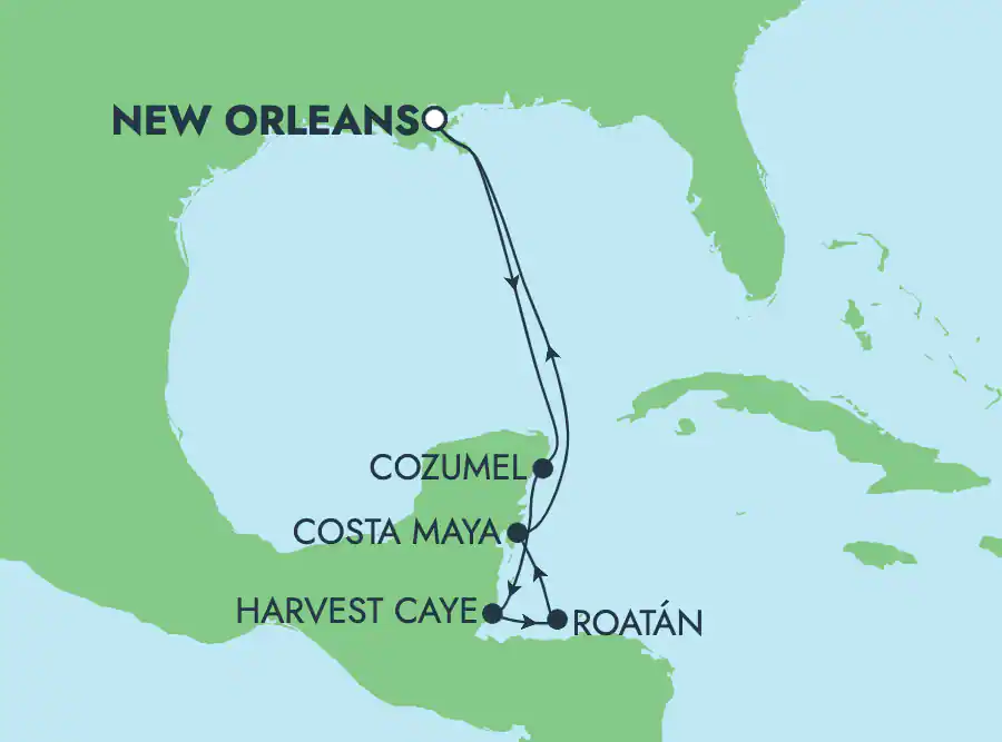 Itinerariu Croaziera Craciun & Revelion in Caraibe & Bahamas - Norwegian Cruise Line - Norwegian Escape - 7 nopti