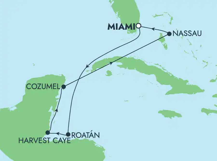 Itinerariu Croaziera Caraibe & Bahamas - Norwegian Cruise Line - Norwegian Escape - 7 nopti