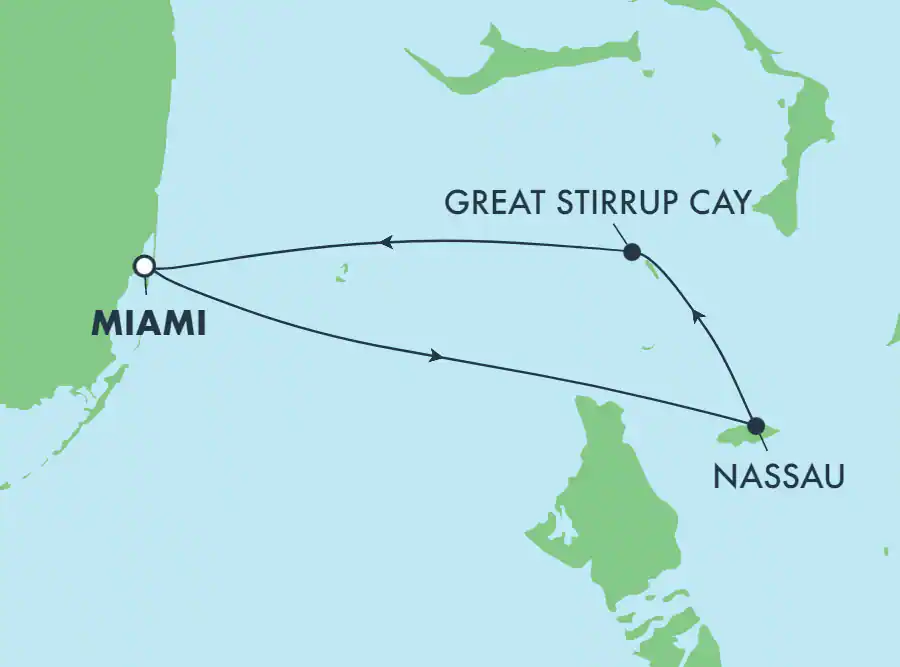Itinerariu Croaziera Bahamas - Norwegian Cruise Line - Norwegian Gem - 3 nopti
