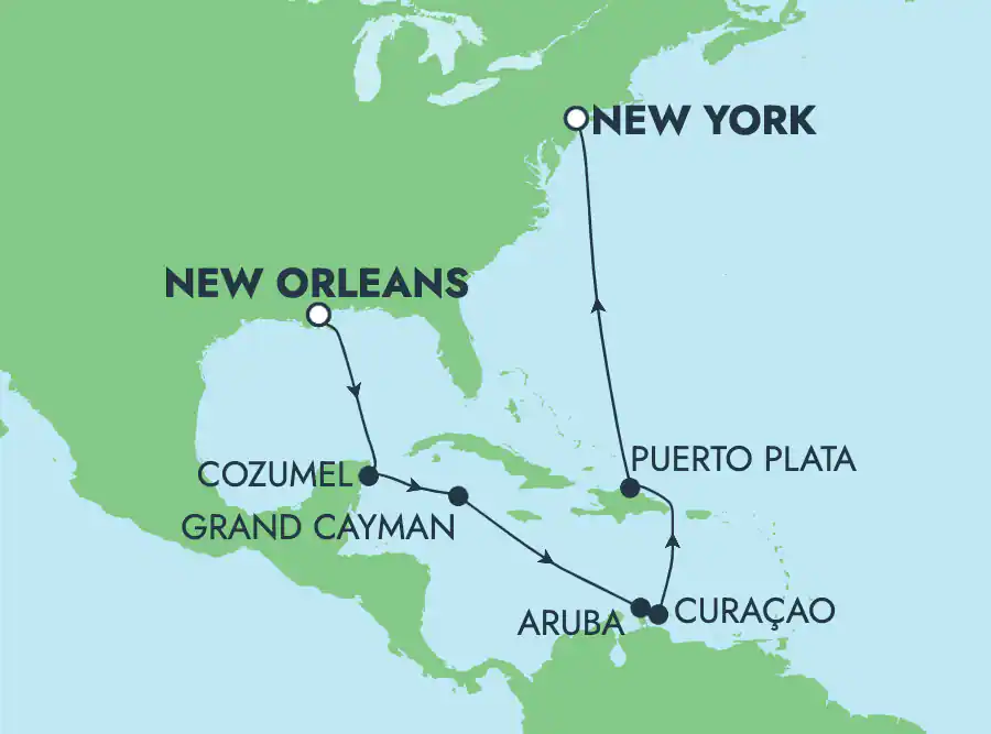Itinerariu Croaziera Caraibe & Bahamas - Norwegian Cruise Line - Norwegian Getaway - 11 nopti