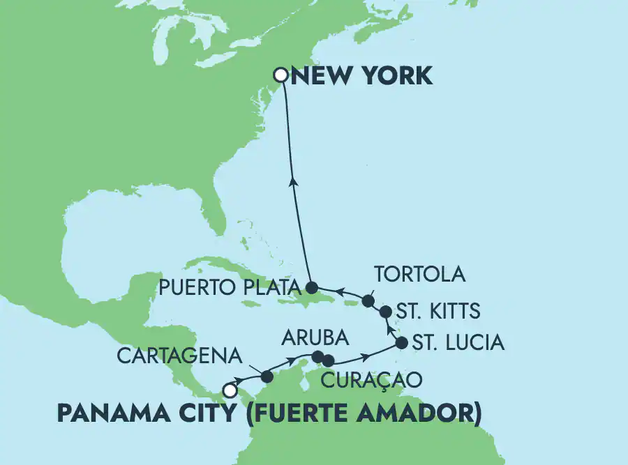 Itinerariu Croaziera Craciun & Revelion in Canalul Panama - Norwegian Cruise Line - Norwegian Jade - 13 nopti