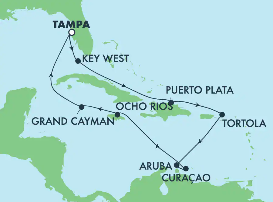 Itinerariu Croaziera Caraibe & Bahamas - Norwegian Cruise Line - Norwegian Jewel - 12 nopti