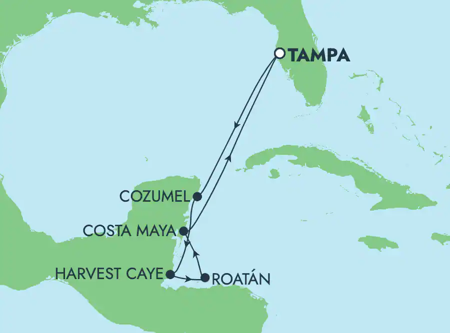 Itinerariu Croaziera Caraibe & Bahamas - Norwegian Cruise Line - Norwegian Jewel - 7 nopti