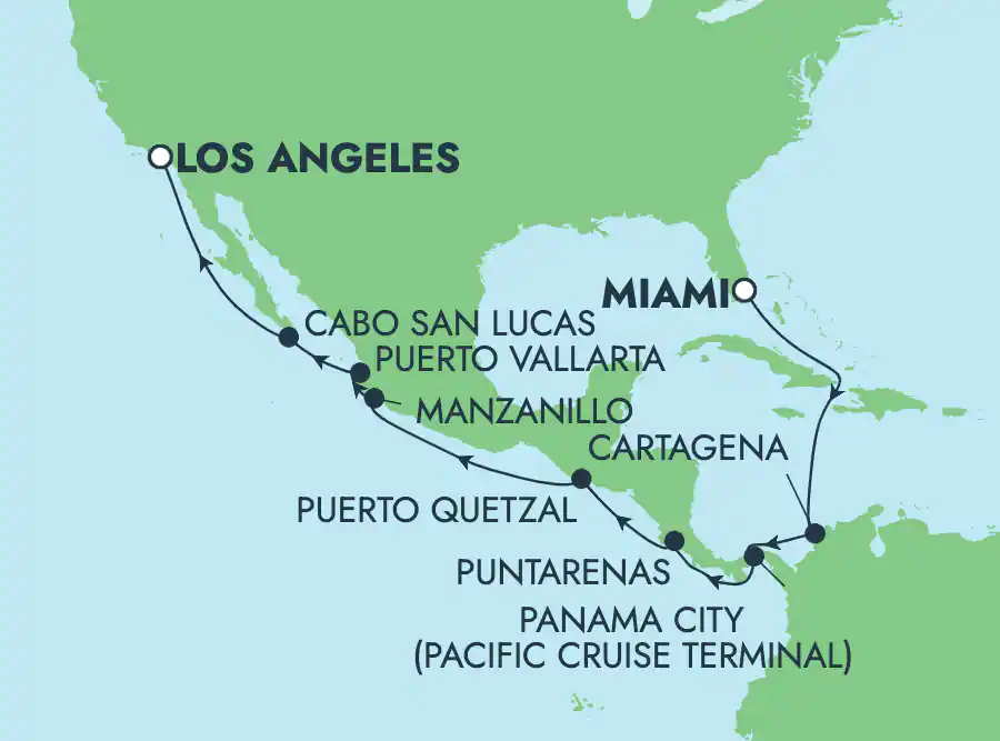 Itinerariu Croaziera Canalul Panama - Norwegian Cruise Line - Norwegian Joy - 15 nopti