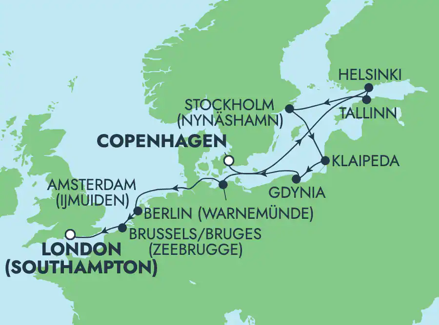 Itinerariu Croaziera Tarile Nordice - Norwegian Cruise Line - Norwegian Prima - 11 nopti