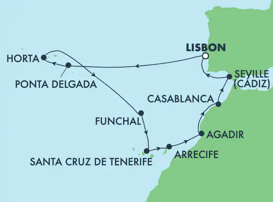 Itinerariu Croaziera Insulele Canare & Maroc - Norwegian Cruise Line - Norwegian Sky - 11 nopti