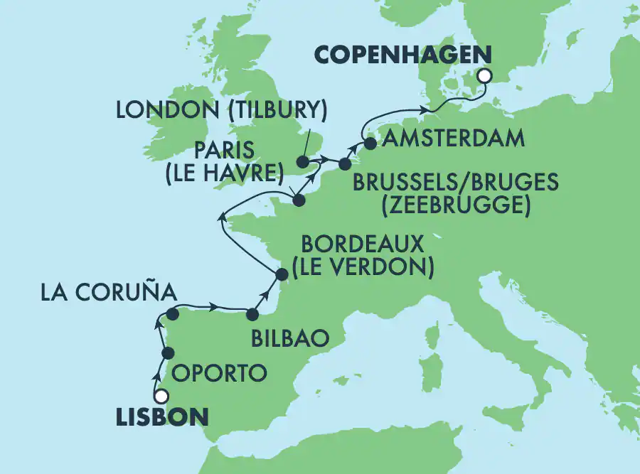 Itinerariu Croaziera Oc.Atlantic - Norwegian Cruise Line - Norwegian Sky - 11 nopti