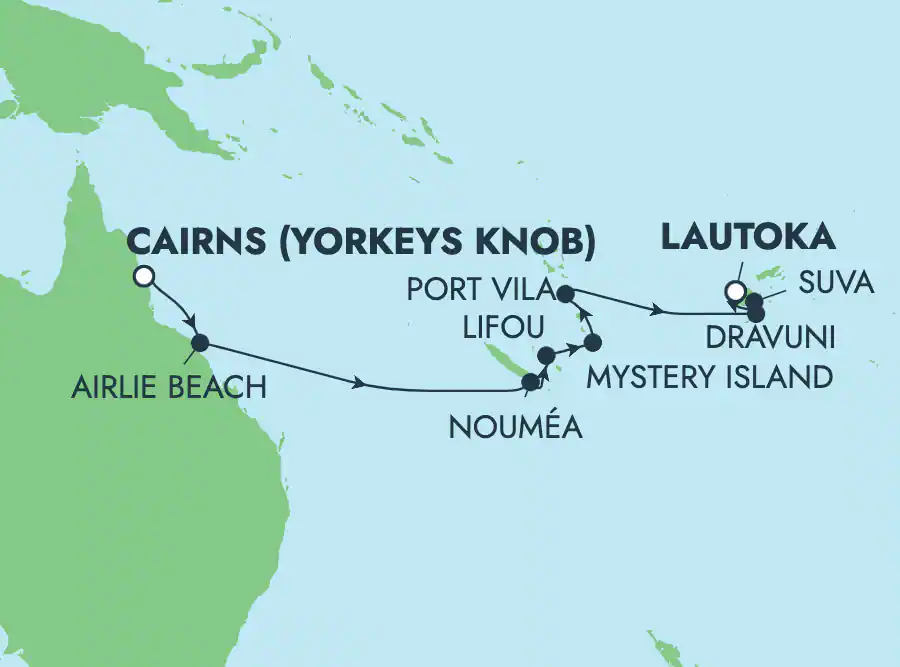Itinerariu Croaziera Repozitionare Cairns spre Lautoka - Norwegian Cruise Line - Norwegian Sun - 14 nopti
