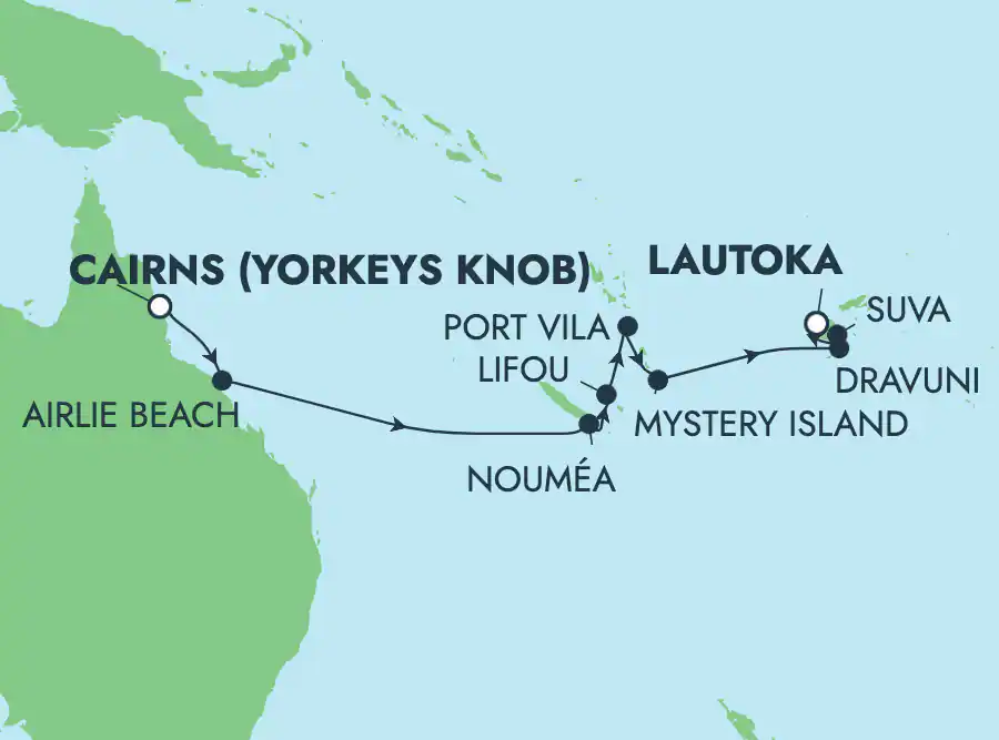 Itinerariu Croaziera Repozitionare Cairns spre Lautoka - Norwegian Cruise Line - Norwegian Sun - 14 nopti