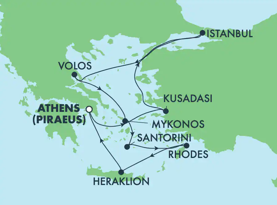 Itinerariu Croaziera Insulele Grecesti - Norwegian Cruise Line - Norwegian Viva - 9 nopti